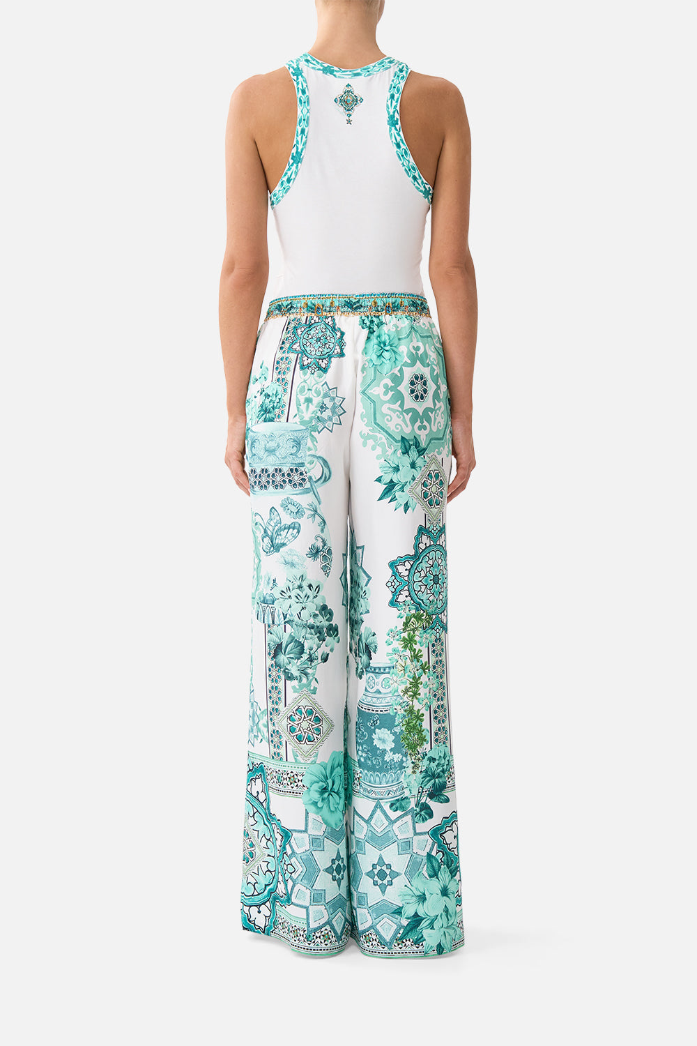 The CAMILLA SMALL CANVAS CLUTCH DIAL UP THE TILES in our  print.