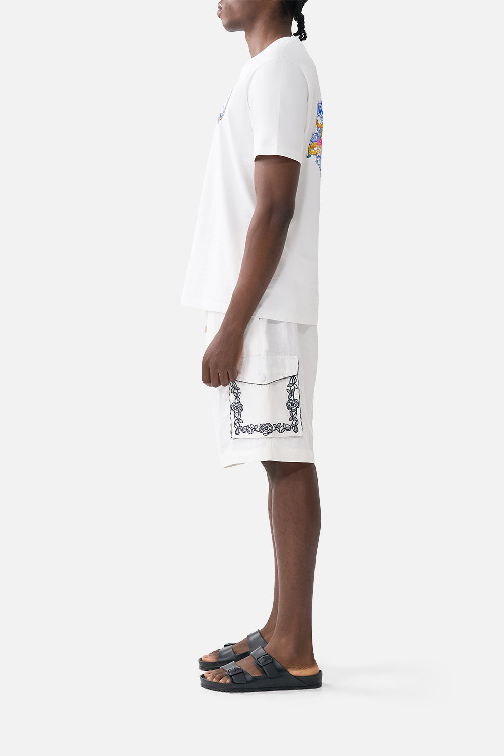 The CAMILLA LONG SPLIT FRONT TWIST DRESS TAURUS RISING in our  print.