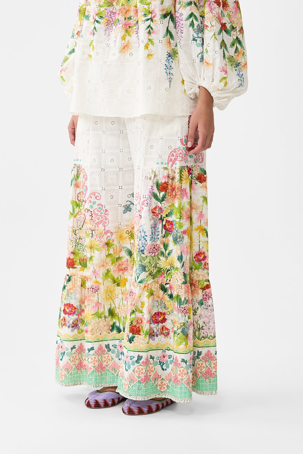 The CAMILLA SILK COLLAR KNIT TUNIC MAGIC OF THE MERCADO in our  print.