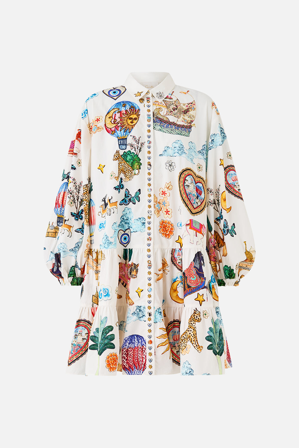 The CAMILLA CONTRAST BAND HOODIE WITH SIDE POCKETS DE NADA GRANADA in our  print.