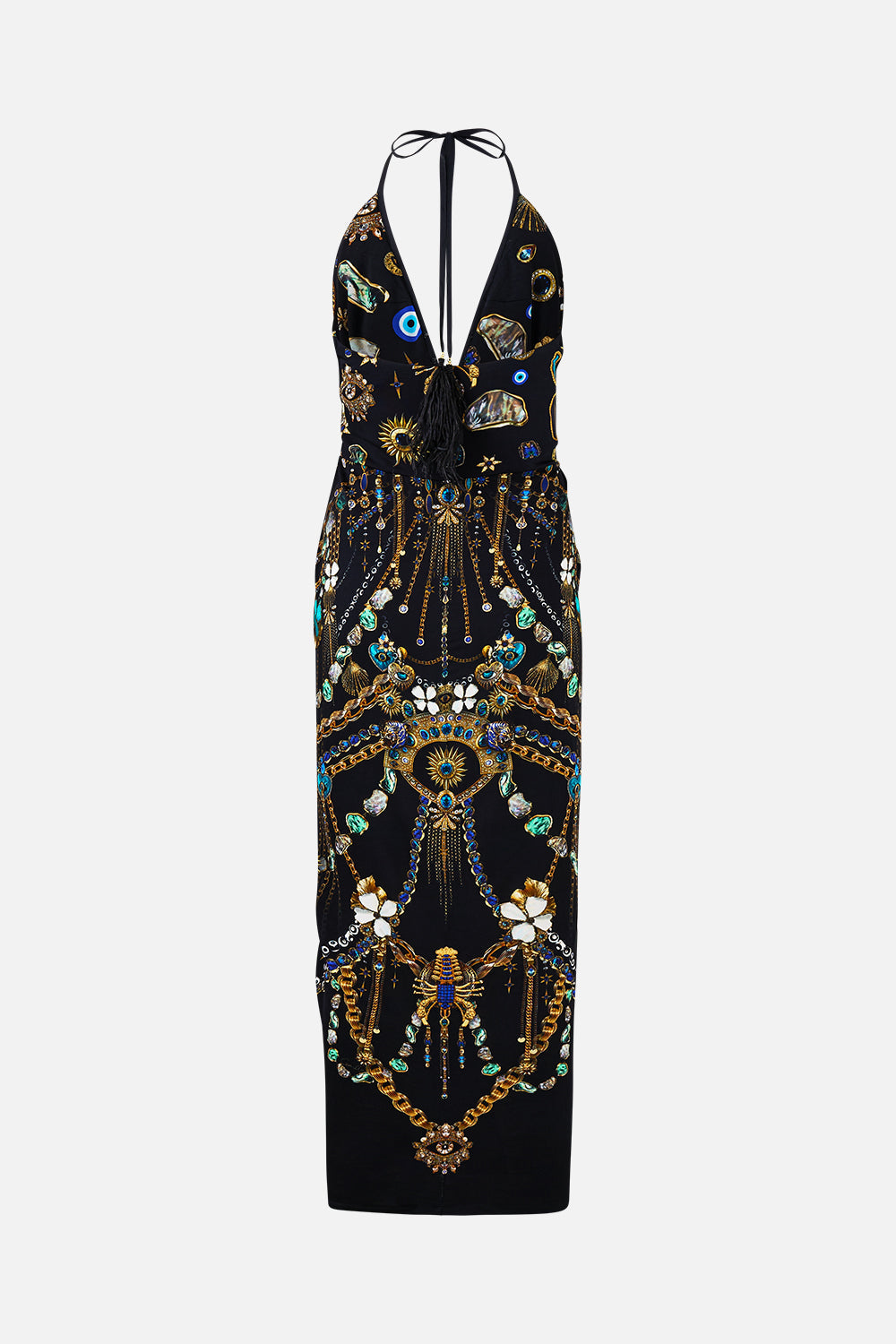 The CAMILLA BEAD STRAP GATHERED PANEL DRESS THE ARCHITECTS OF ALCÁZAR in our  print.