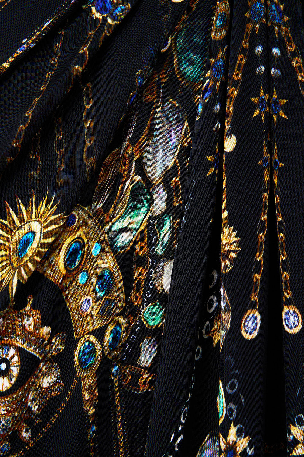 The CAMILLA BEAD STRAP GATHERED PANEL DRESS THE ARCHITECTS OF ALCÁZAR in our  print.