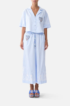 CROPPED CAMP COLLAR BLOUSE OTTOMAN OPULENCE