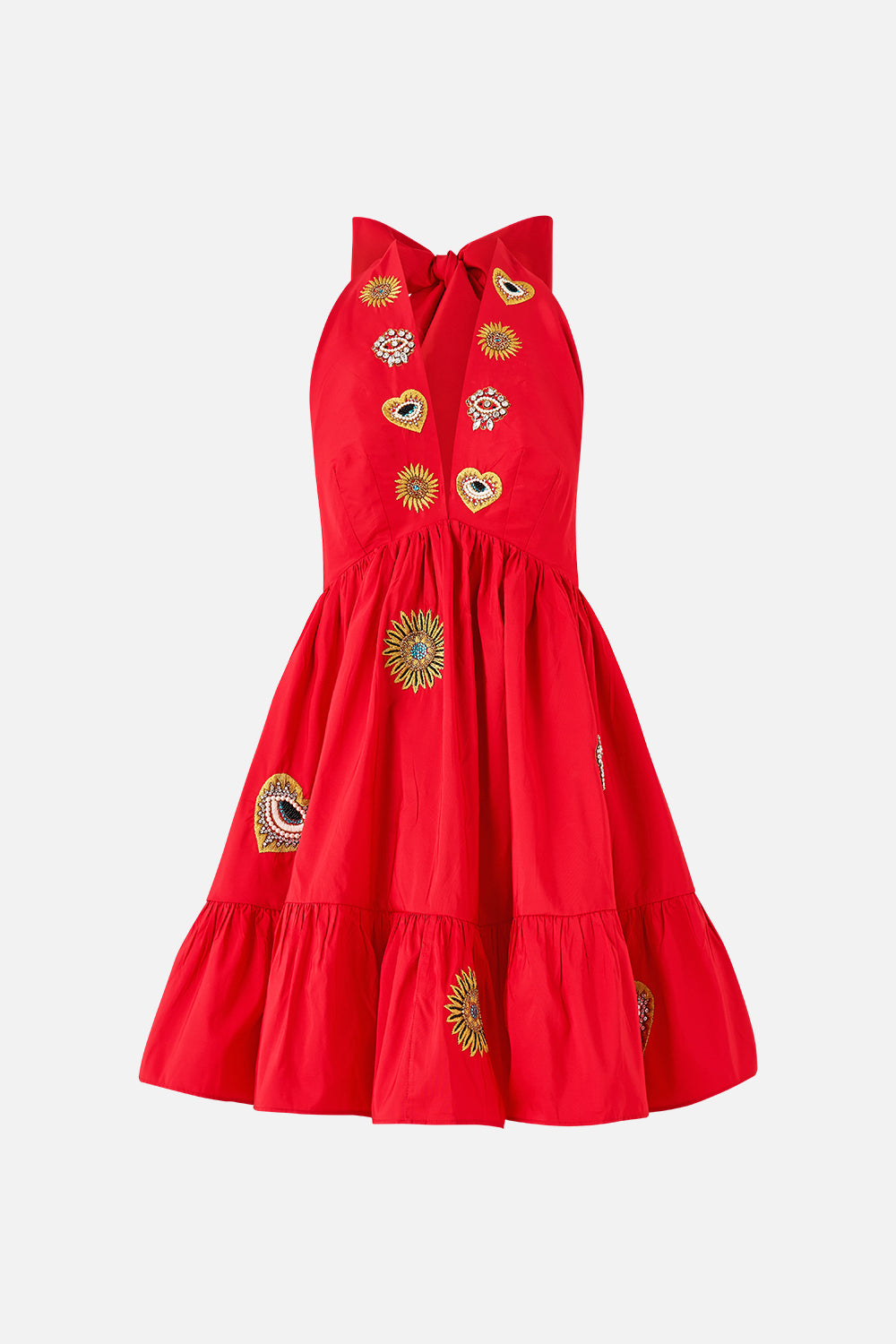 RUFFLE HEM HALTER SHORT DRESS NAZAR NIRVANA