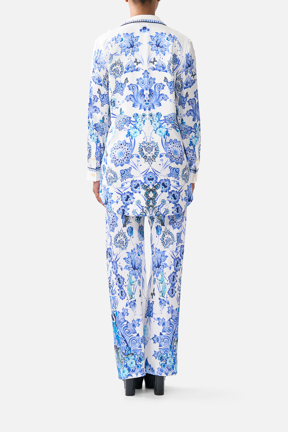 The CAMILLA BIAS SLIP DRESS WITH LACE EDGE DETAIL LADY LIMONADA in our  print.