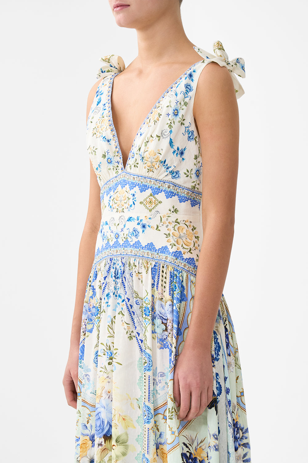 The CAMILLA KIDS STRAPPY MINI DRESS WITH TIE FRONT ESPAÑA NIRVANA in our  print.