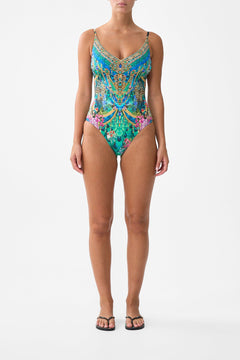 V NECK UNDERWIRE ONE PIECE WITH BACK CLOSURE ANIMAL ALCHEMY