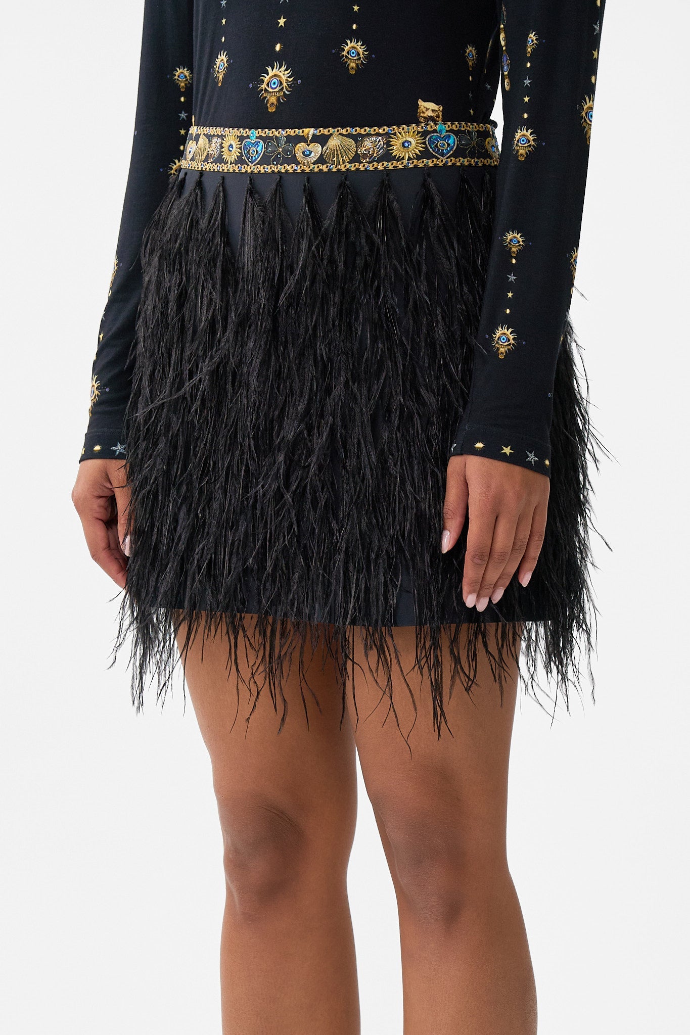 The CAMILLA DEEP V NECK HARDWARE KAFTAN THE CALL OF CATALONIA in our  print.