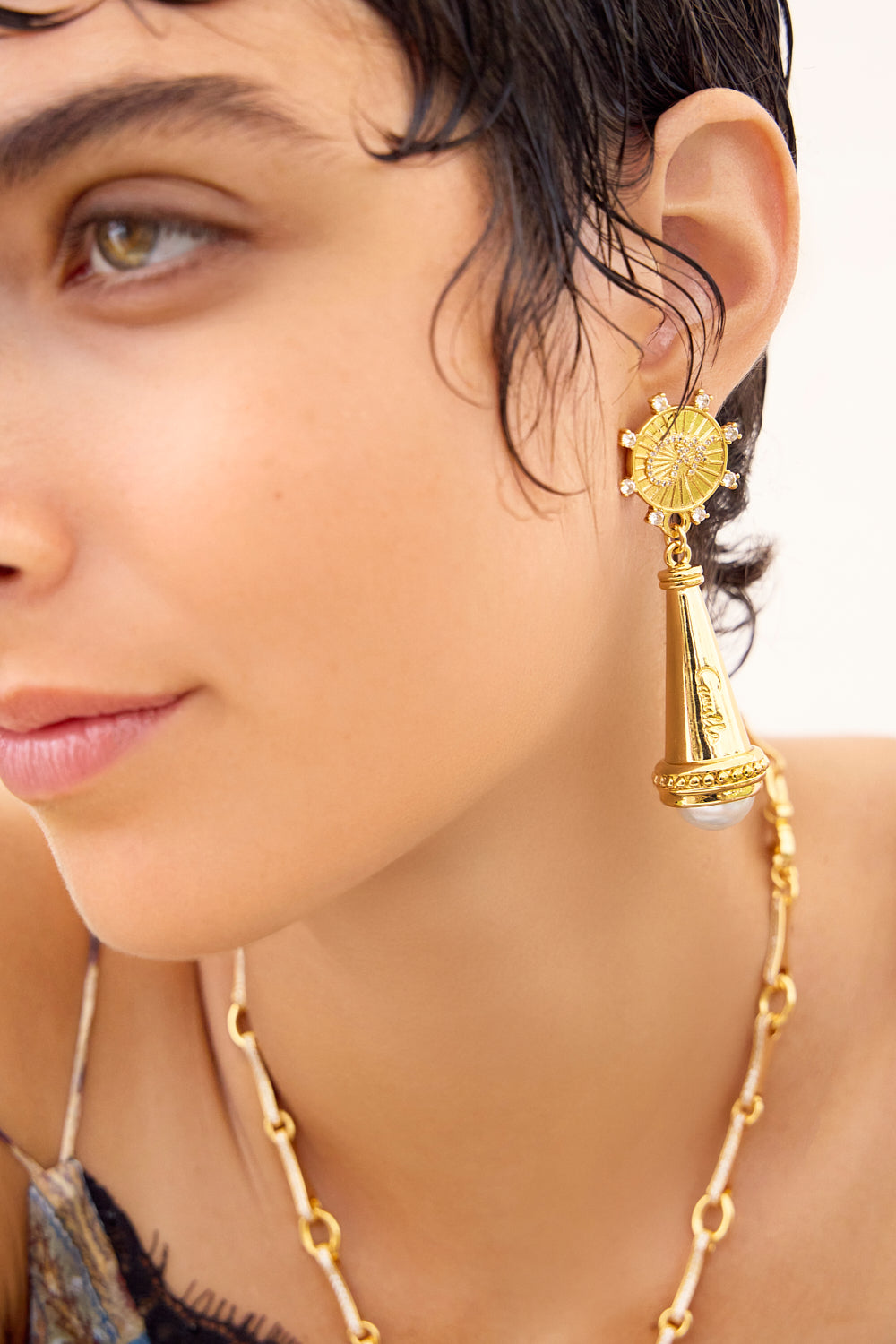 The CAMILLA EBONY KNOTTED SLIDE SONG OF THE SOLSTICE in our  print.