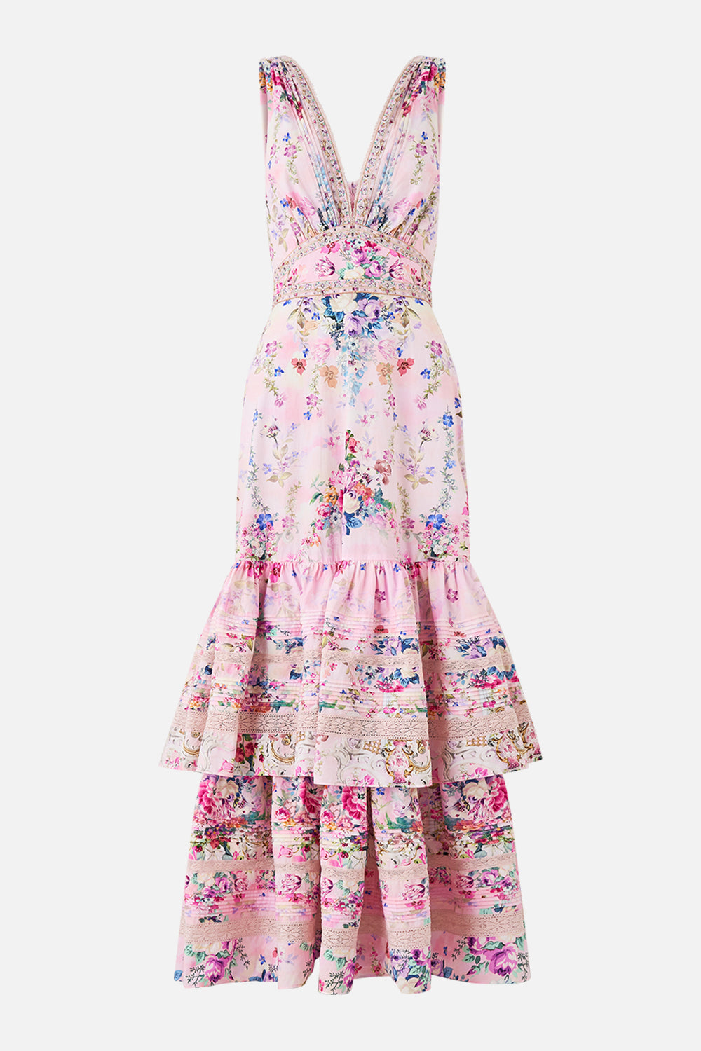 The CAMILLA RUFFLE SLEEVE SHORT DRESS SEVILLE SWEETHEART in our SEVILLE SWEETHEART print.