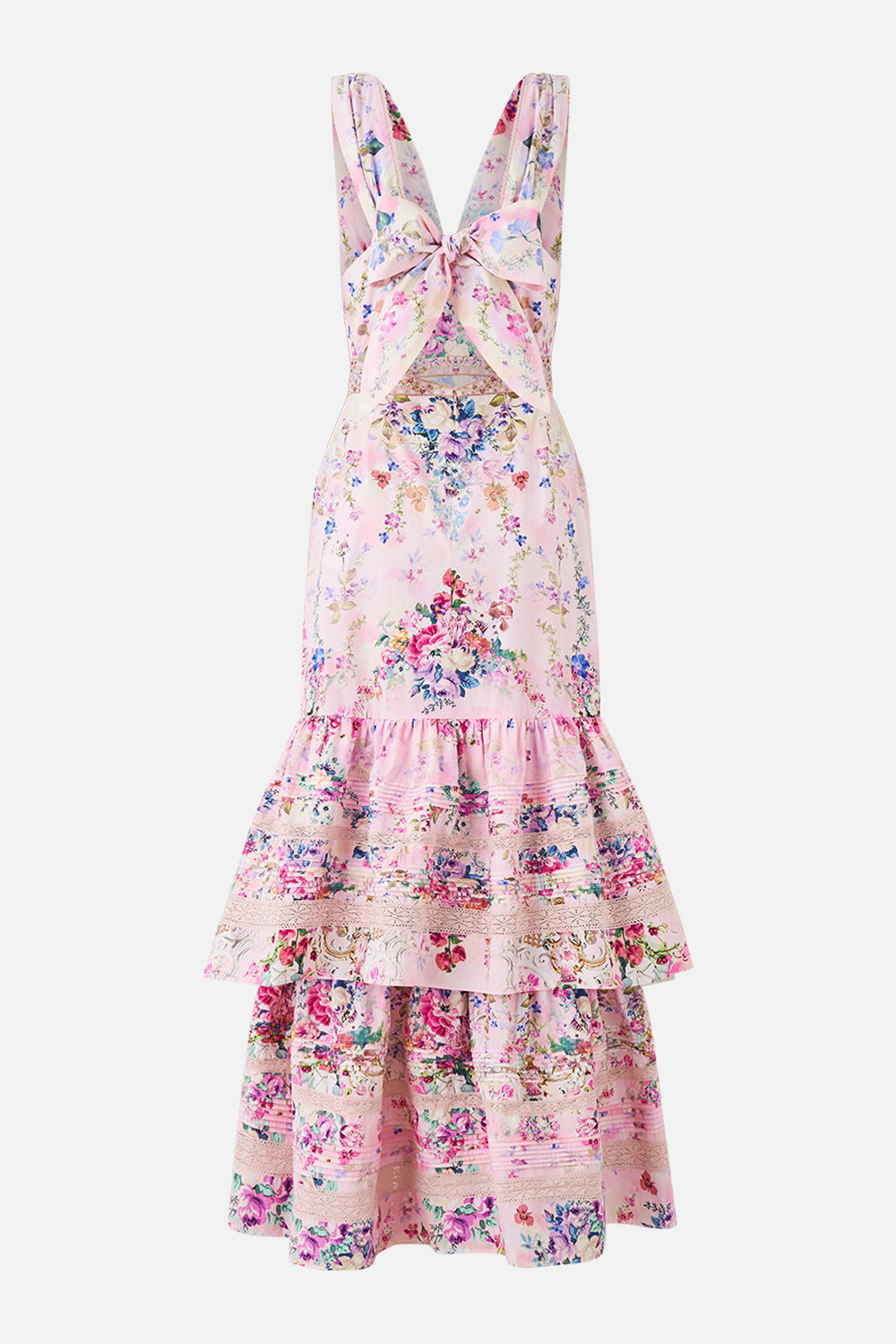 The CAMILLA RUFFLE SLEEVE SHORT DRESS SEVILLE SWEETHEART in our  print.
