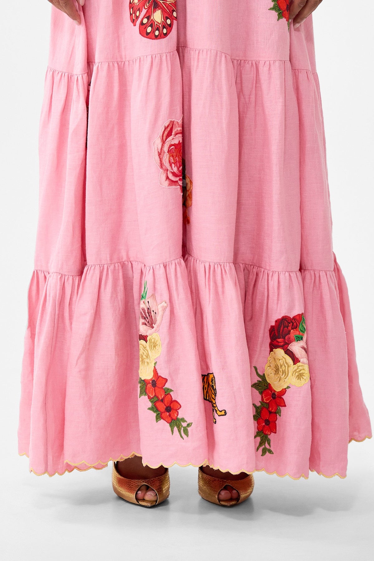 LONG HIGH WAISTED TIERED SKIRT COLLAGE KINGDOM