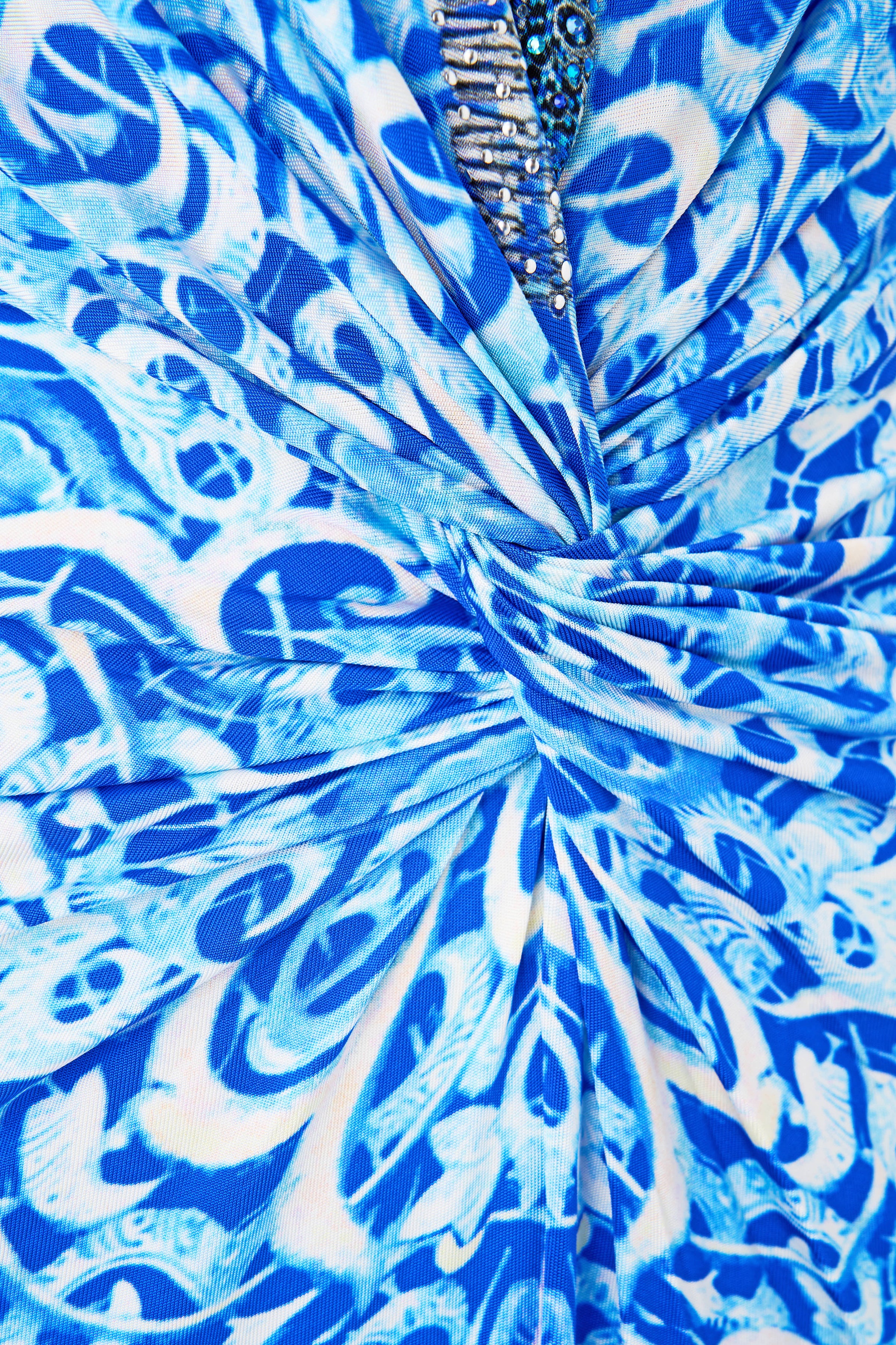The CAMILLA LONG GATHERED PANEL DRESS THE ARCHITECTS OF ALCÁZAR in our  print.