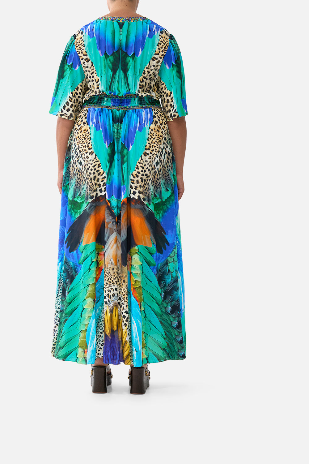 The CAMILLA KIDS SHIRT PLAYSUIT WITH SHORT TIE SLEEVE ESPAÑA NIRVANA in our ESPAÑA NIRVANA print.