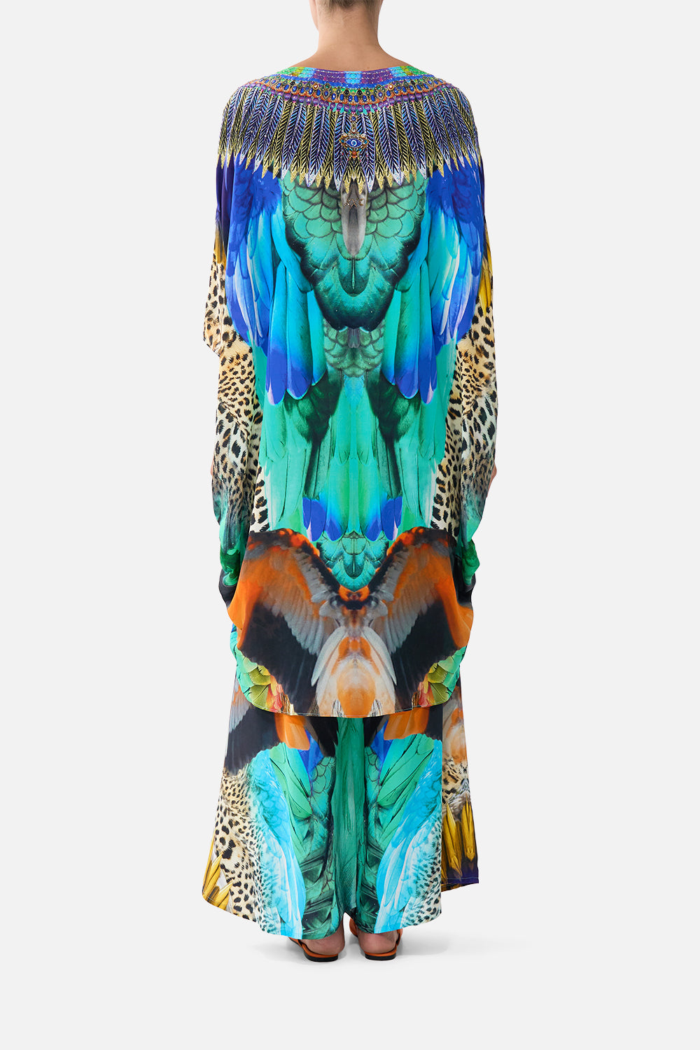 SCOOP BACK HEM DRESS JUNGLE FLIGHT