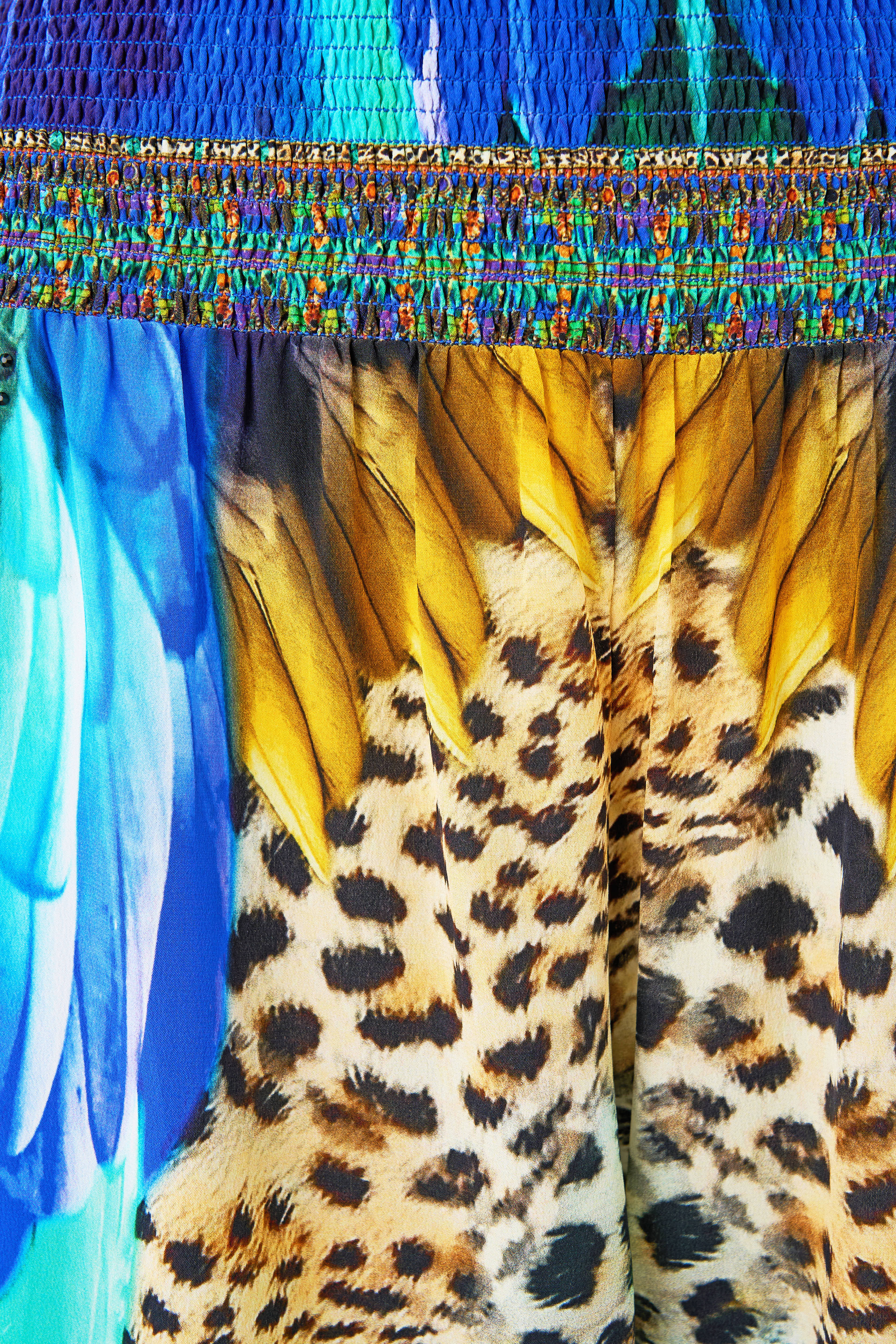 The CAMILLA ONE SHOULDER JERSEY DRESS SEVILLIAN STYLE in our  print.