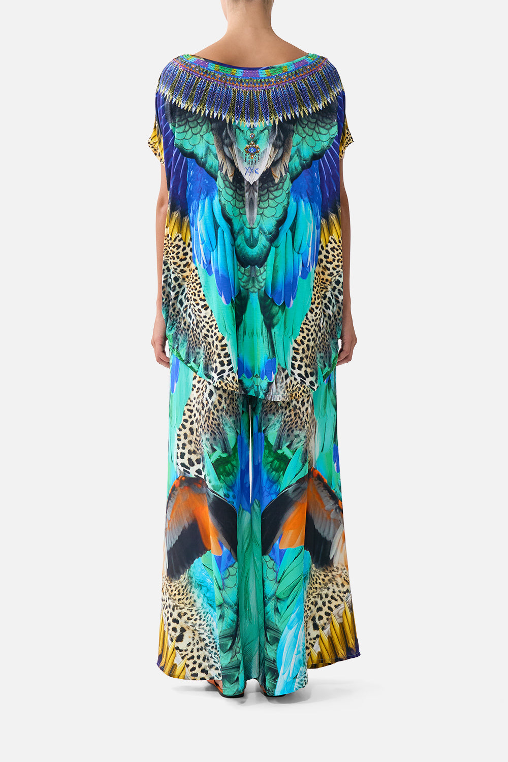 The CAMILLA ONE SHOULDER JERSEY DRESS SEVILLIAN STYLE in our  print.
