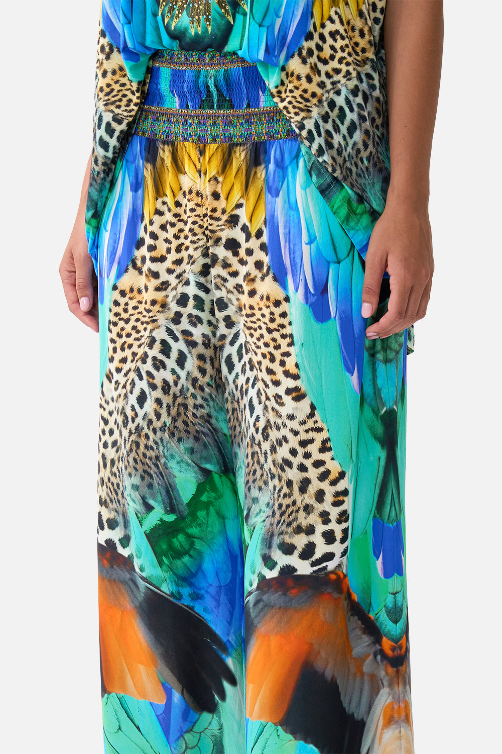 The CAMILLA ONE SHOULDER JERSEY DRESS SEVILLIAN STYLE in our  print.