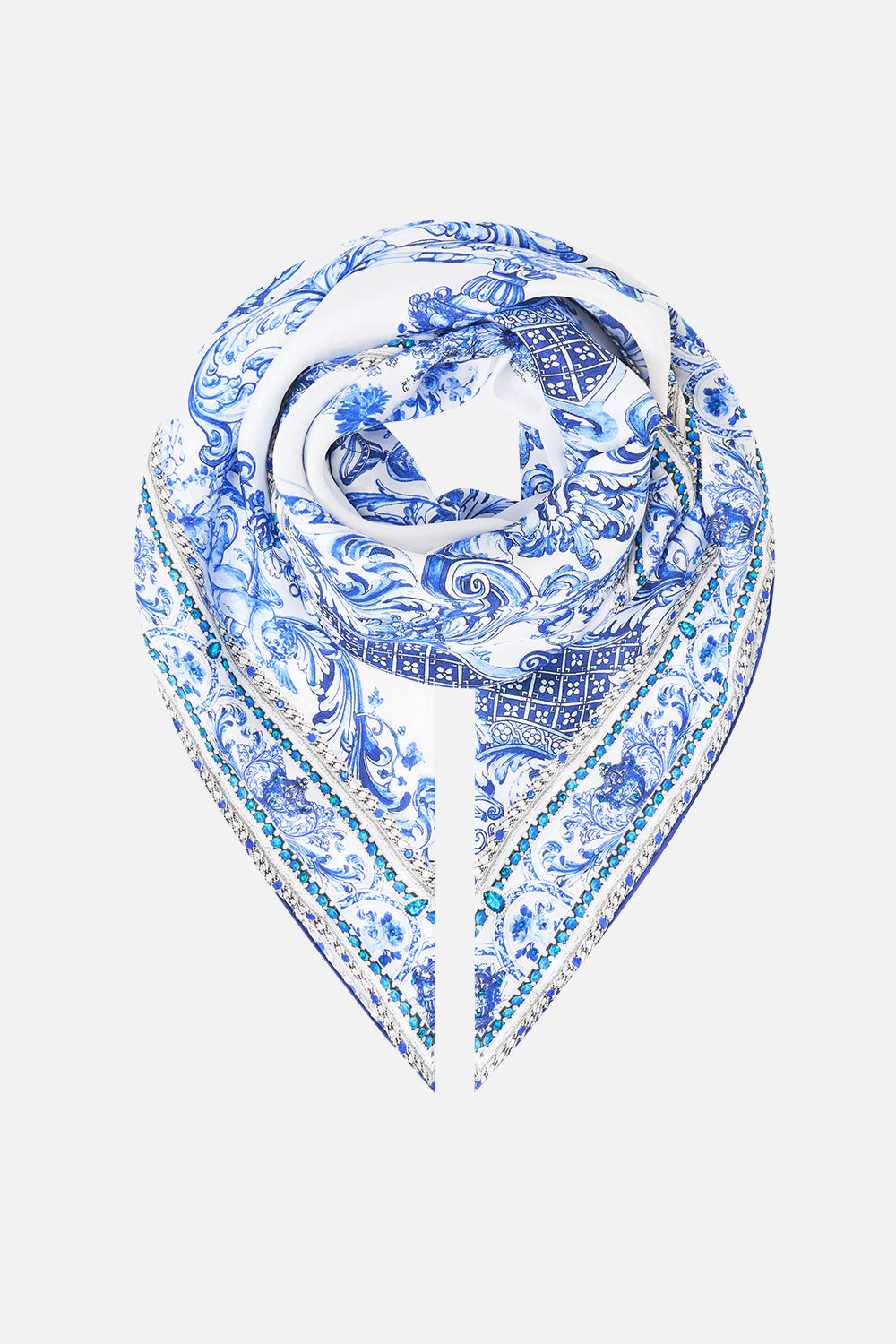 The CAMILLA STRAIGHT NECK ONE PIECE WITH ROSETTE DETAIL OLÉ OLÉ in our  print.