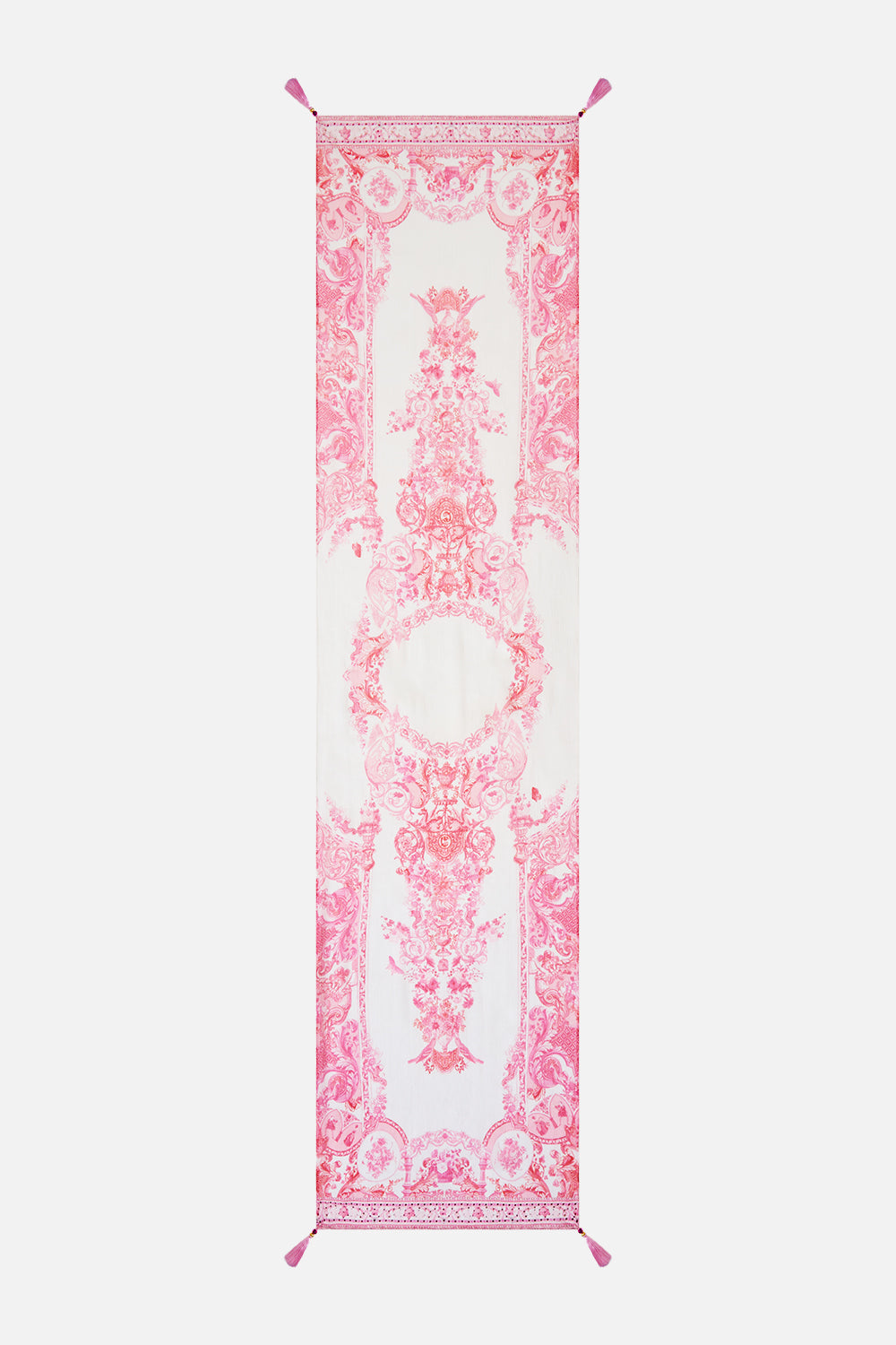 The CAMILLA KNIT JUMPER WITH PLEATED SILK BACK FIESTA, SIESTA, REPEAT in our  print.