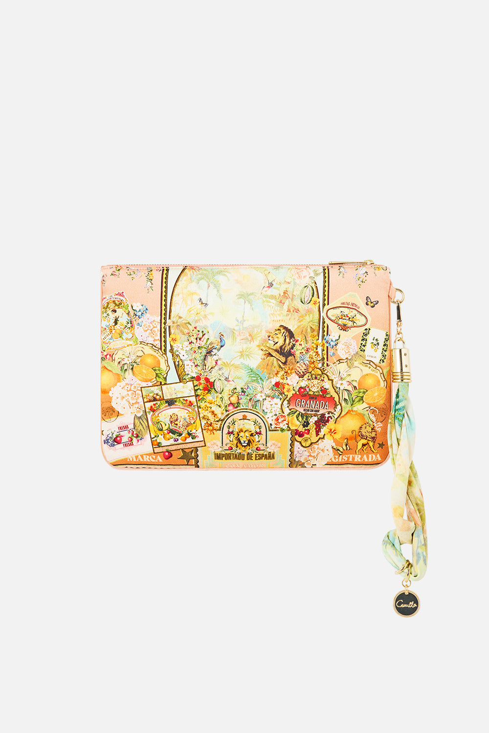 The CAMILLA SCRUNCHIE WITH TIE THE ARCHITECTS OF ALCÁZAR in our  print.