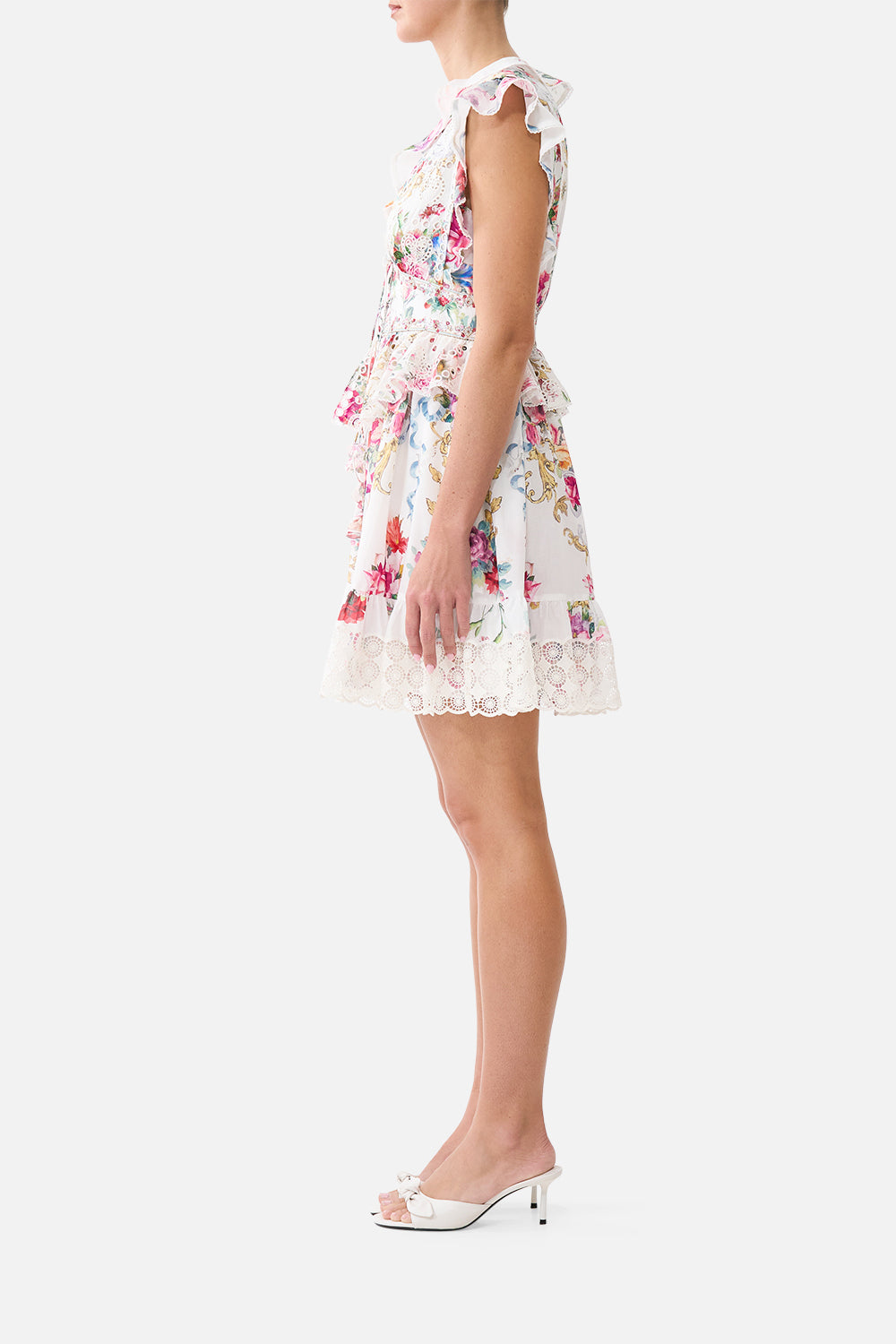 The CAMILLA KNIT BODICE SILK SPLICED MIDI DRESS MAGIC OF THE MERCADO in our  print.