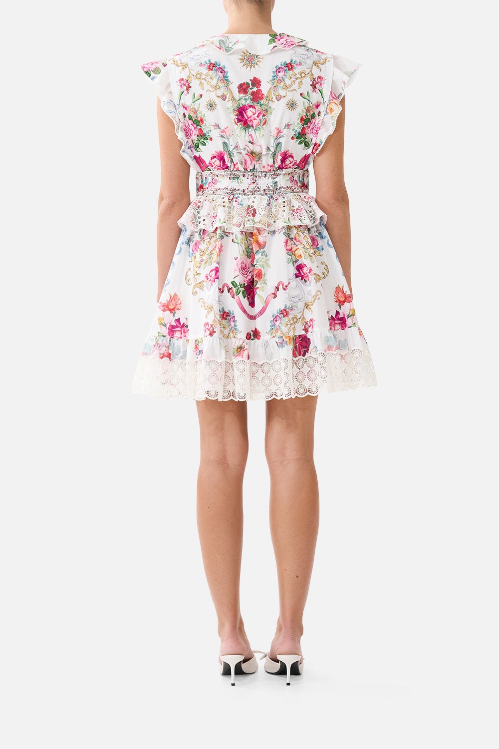 The CAMILLA KNIT BODICE SILK SPLICED MIDI DRESS MAGIC OF THE MERCADO in our MAGIC OF THE MERCADO print.