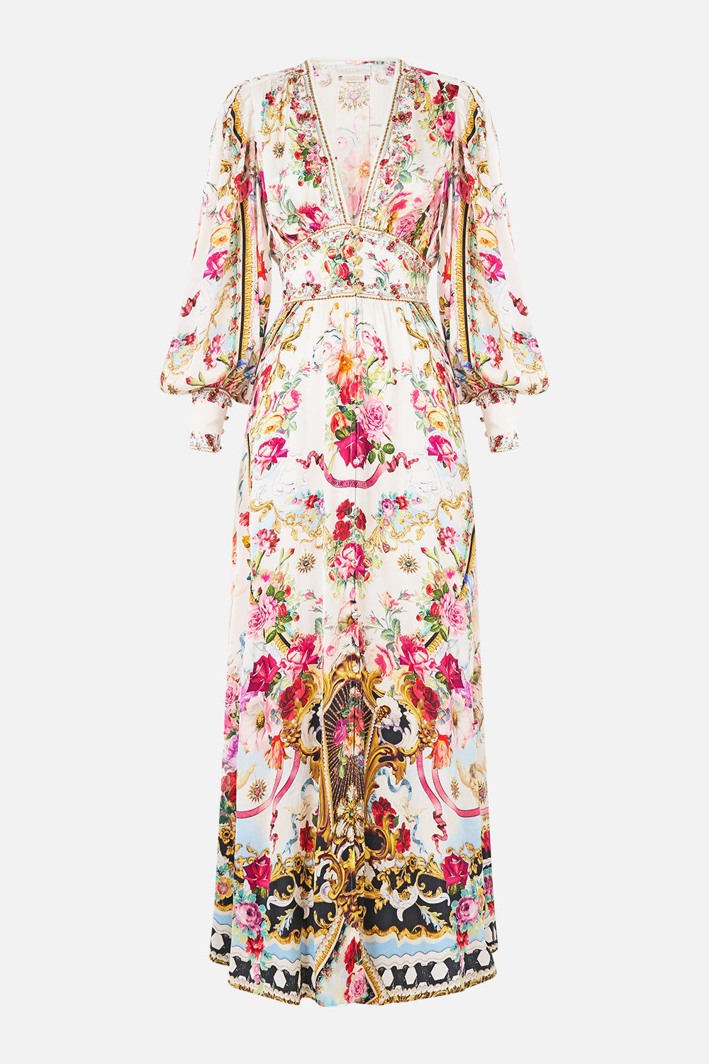 SHAPED WAISTBAND DRESS WITH GATHERED SLEEVES TORERO LIBERTINE