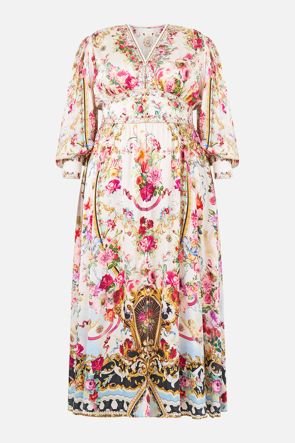 The CAMILLA RELAXED TROUSER WITH BACK YOKE MIDSUMMER MASTERPIECE in our  print.