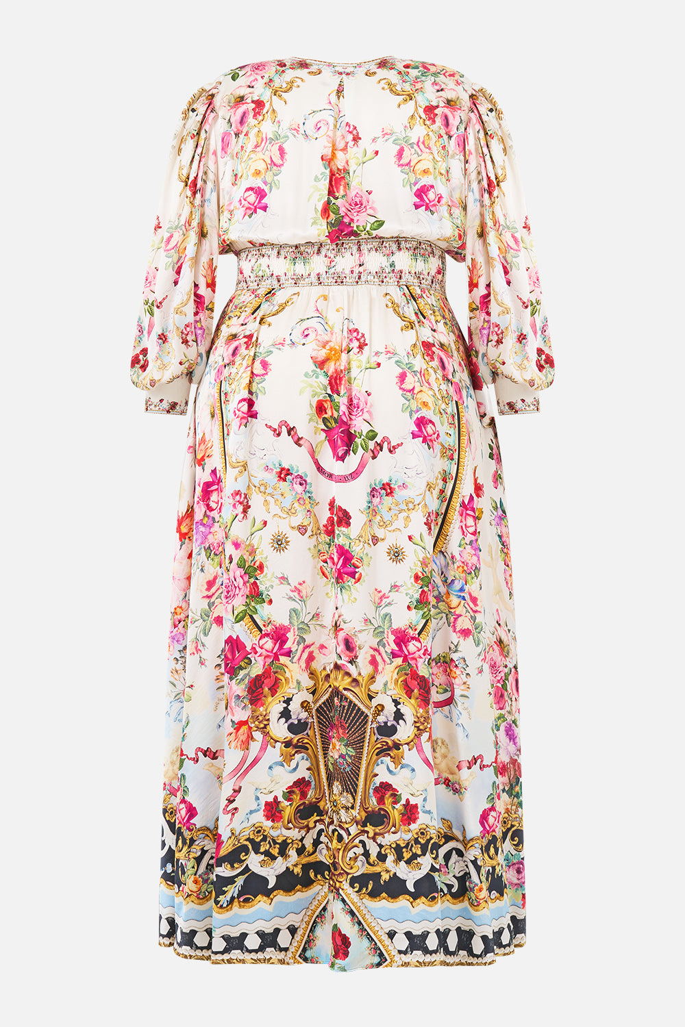 SHAPED WAISTBAND DRESS WITH GATHERED SLEEVES TORERO LIBERTINE