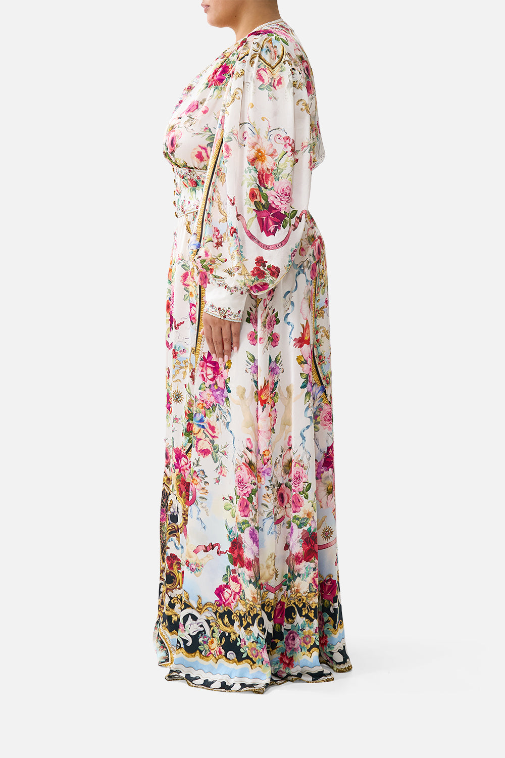 The CAMILLA RELAXED TROUSER WITH BACK YOKE MIDSUMMER MASTERPIECE in our  print.