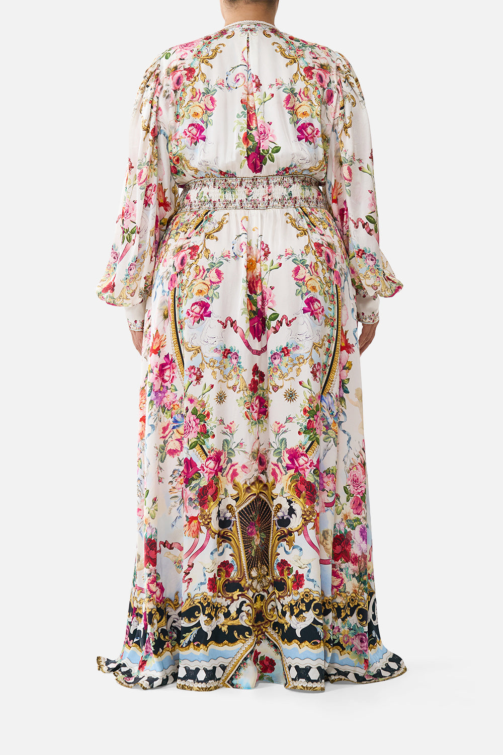 The CAMILLA RELAXED TROUSER WITH BACK YOKE MIDSUMMER MASTERPIECE in our  print.