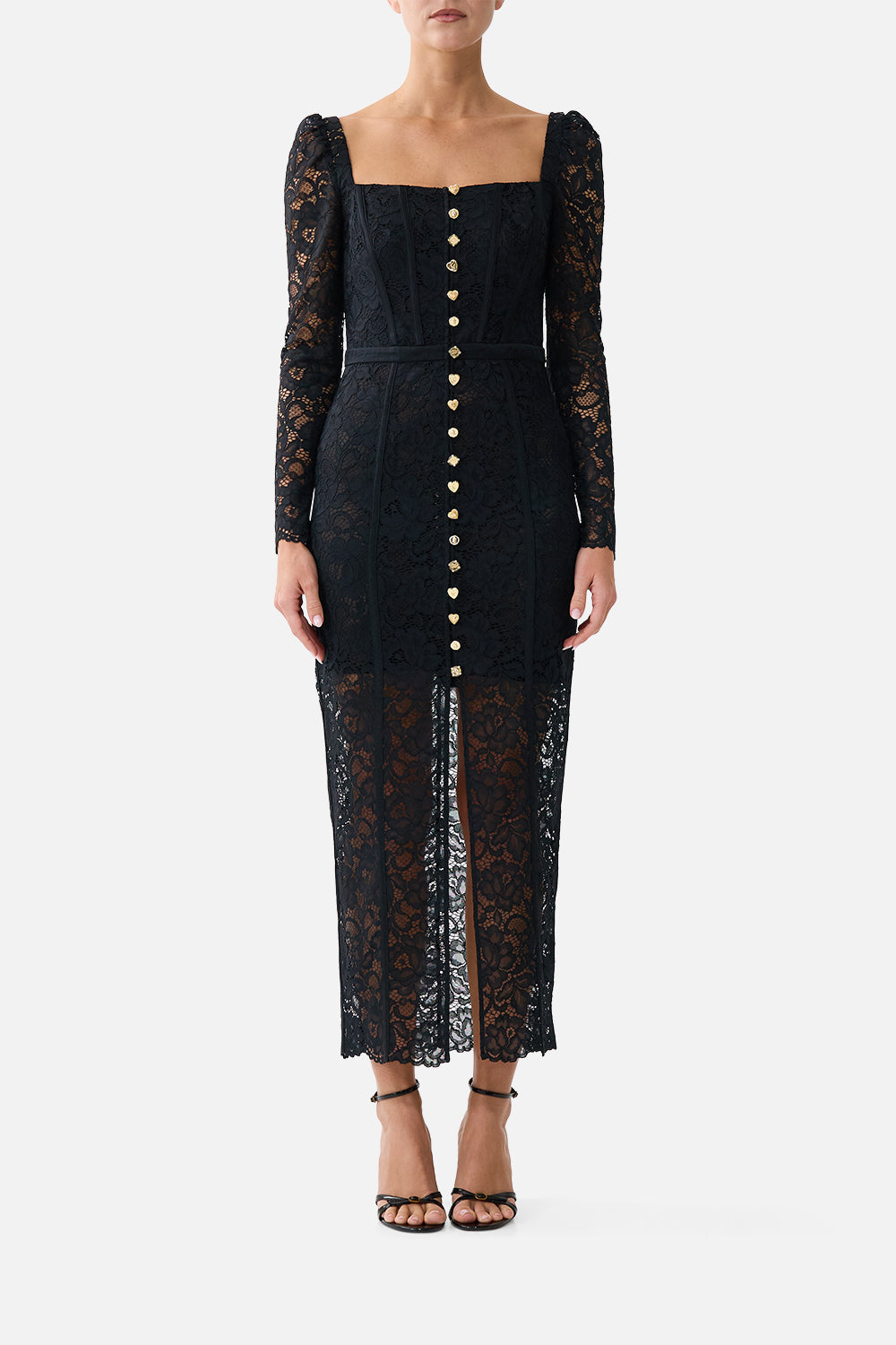 The CAMILLA FAUX FUR LONG WRAP COAT NIGHT GARDEN in our  print.