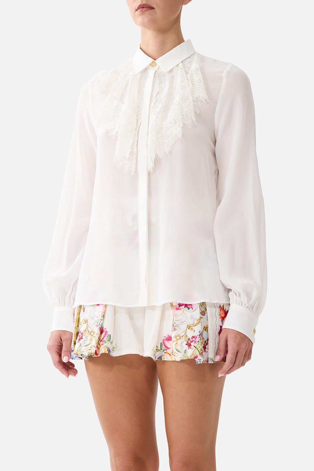 The CAMILLA BAGGY LONG WALK SHORT WITH ELASTIC WAIST MEET ME AT THE MET in our  print.