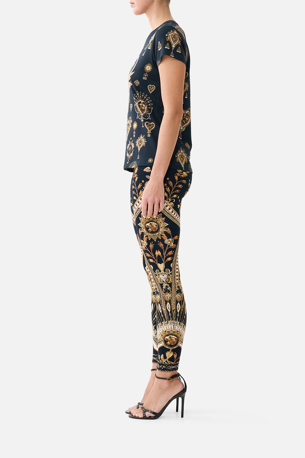 The CAMILLA TIERED SKIRT WITH RUFFLE DETAIL MILLAMORPHOSIS in our  print.