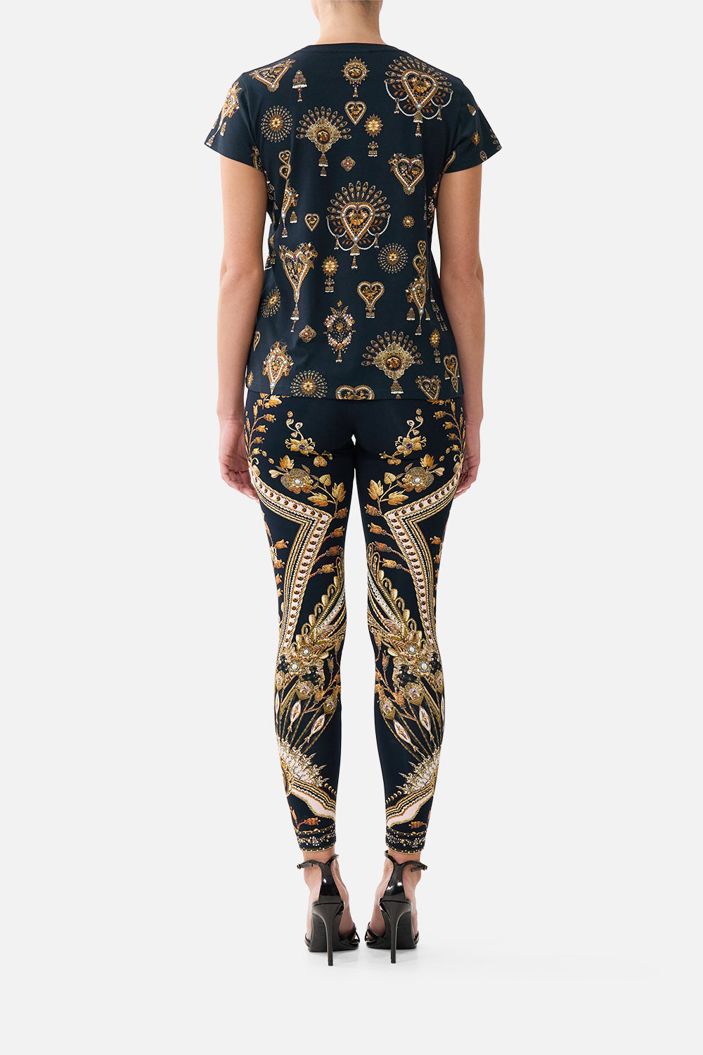 The CAMILLA TIERED SKIRT WITH RUFFLE DETAIL MILLAMORPHOSIS in our  print.