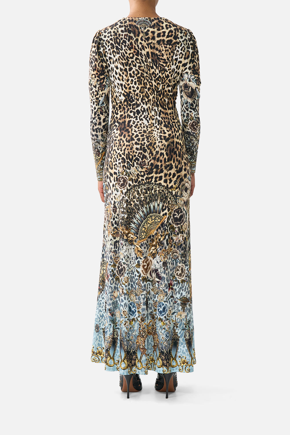 The CAMILLA SILK POUCH WITH METAL FRAME CLOSURE MEET ME AT THE MET in our  print.