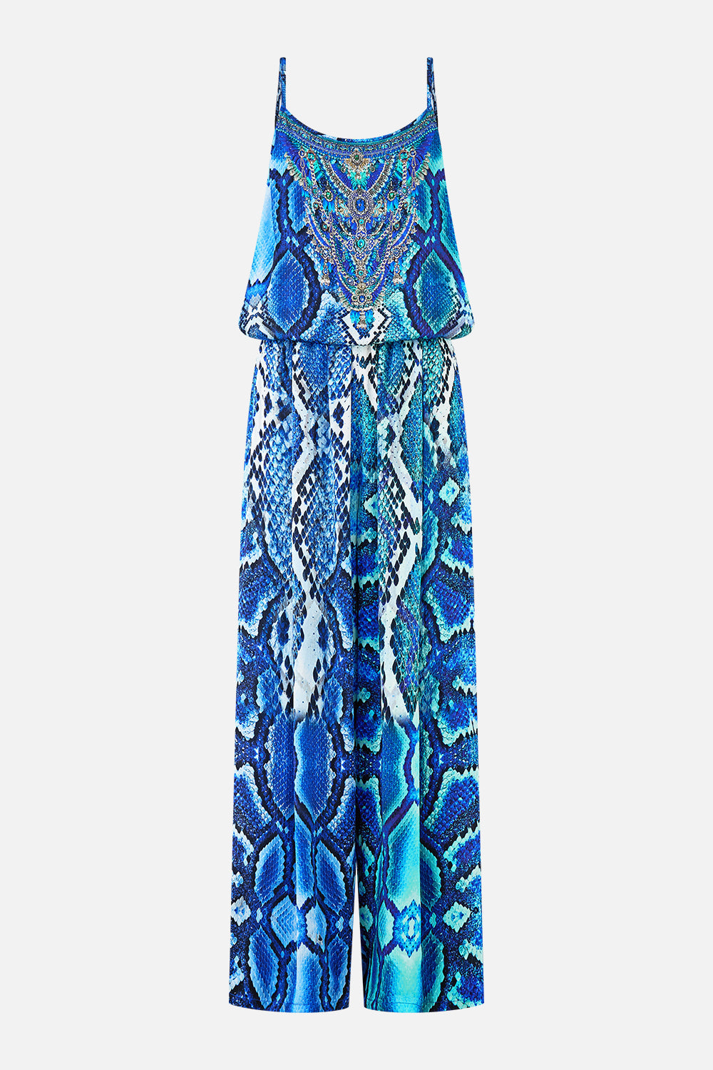 The CAMILLA LONG SARONG W GATHERED BAR TRIM PALACE ZOOLOGY in our  print.