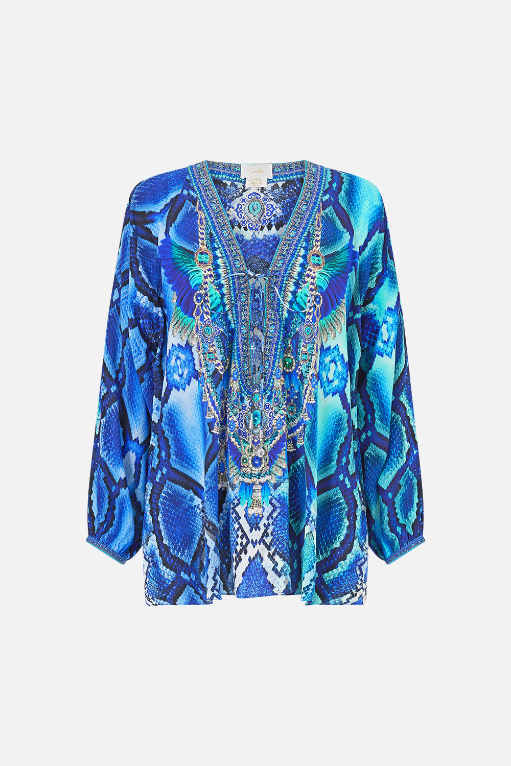 The CAMILLA LARGE CRYSTALLED SILK SQUARE SCARF ART FOR THE ARTISANS in our ART FOR THE ARTISANS print.