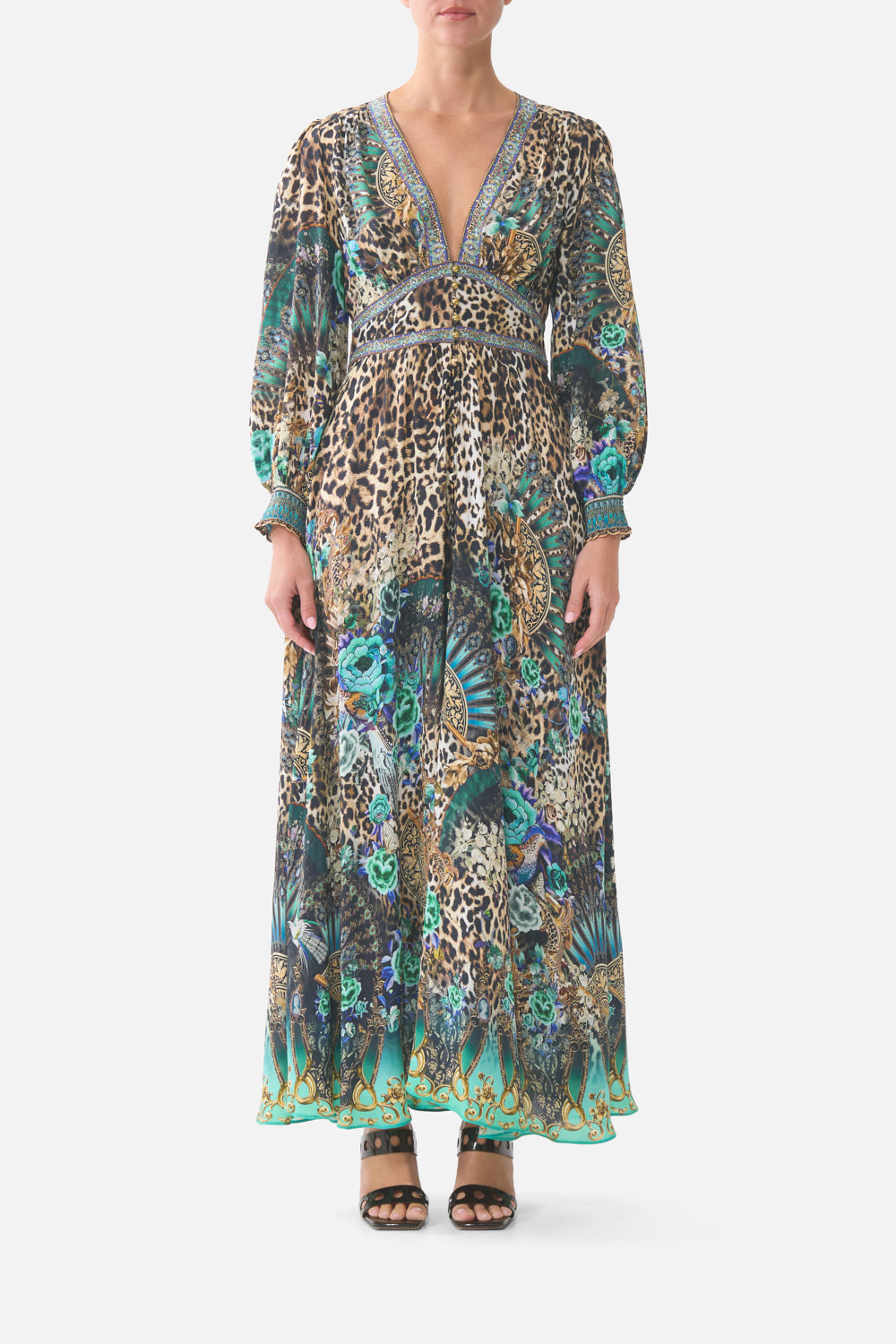 The CAMILLA STRAIGHT LEG JERSEY PANTS WITH SIDE PANELS BUTTERFLY BOHEMIA in our  print.