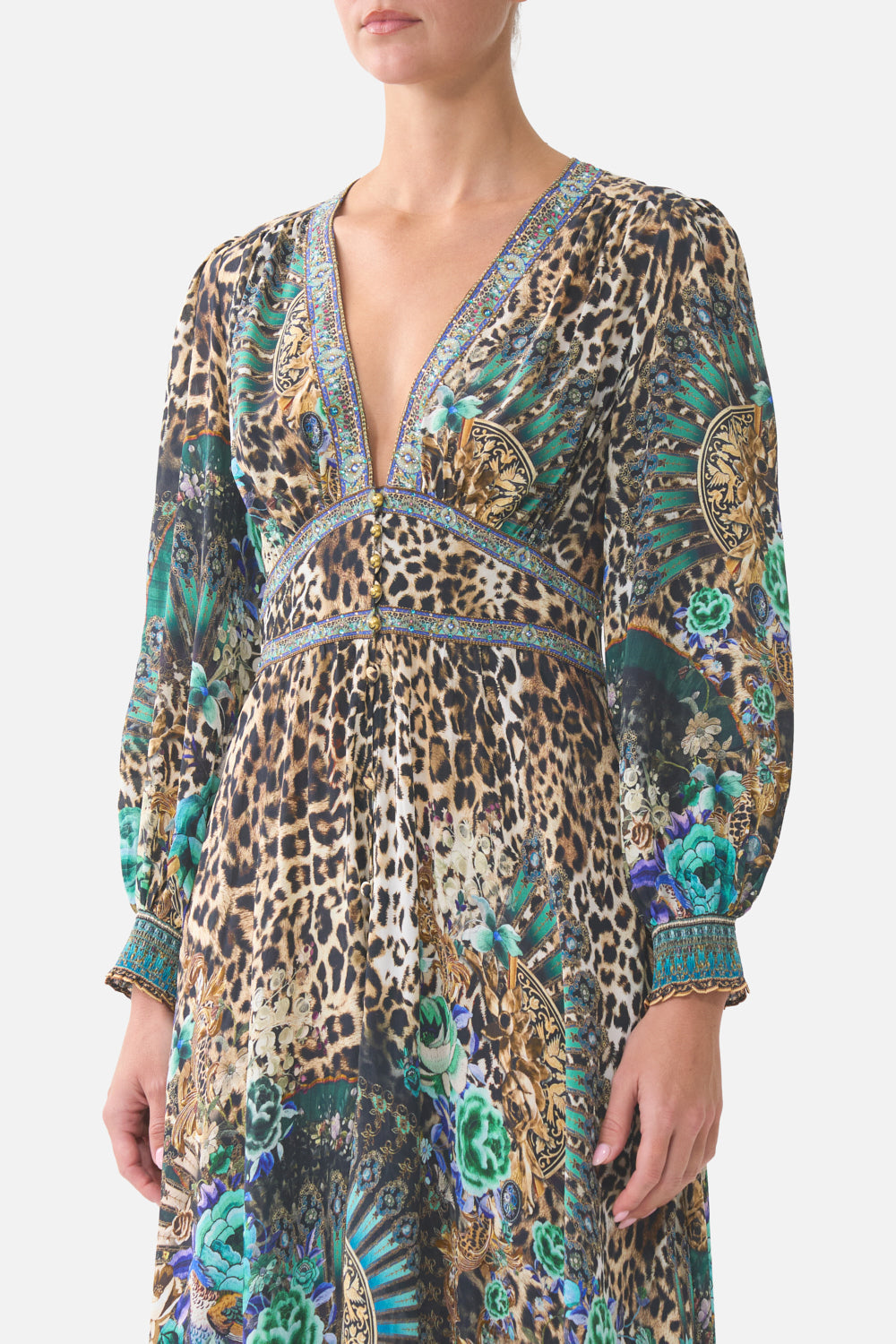 The CAMILLA SHORT DRESS WITH BOW DETAIL A BELOVED BOUDOIR in our  print.