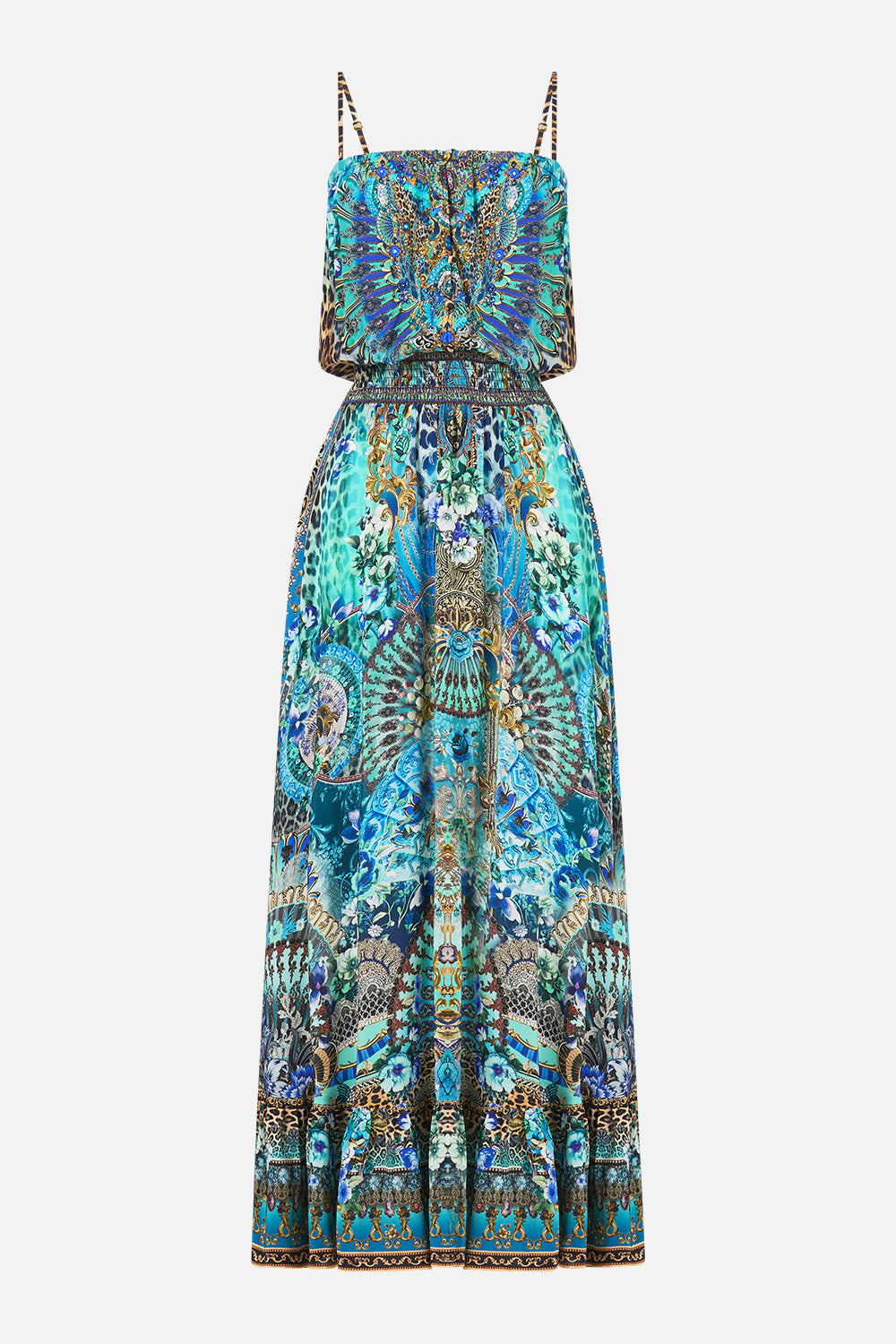 SHIRRED WAIST LONG DRESS FLAMENCO EUPHORIA