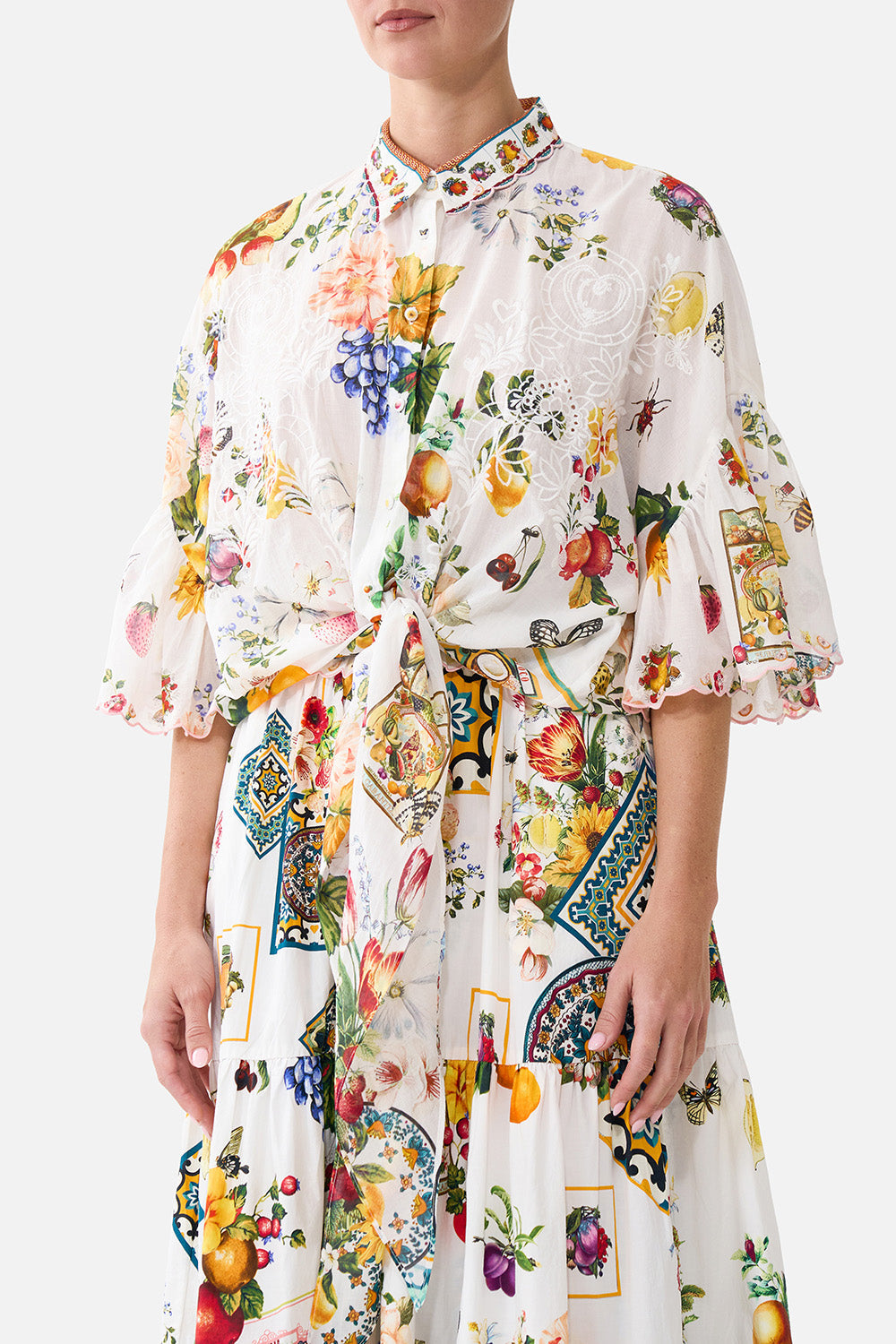 The CAMILLA FRONT PLEAT KAFTAN CHINOISERIE CHILD in our  print.