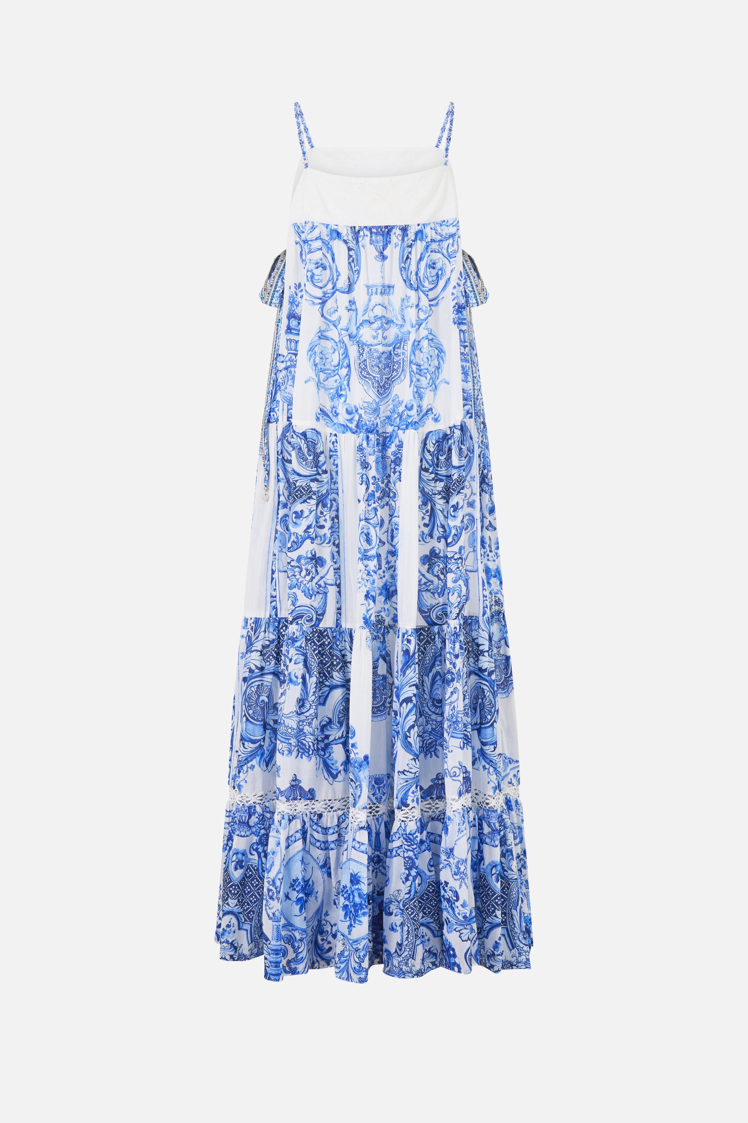 The CAMILLA DROP SHOULDER PLAYSUIT DIAL UP THE TILES in our  print.