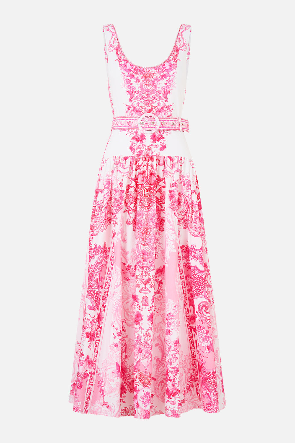 JERSEY TANK DRESS WITH CONTRAST SKIRT LIVIN LA VIDA ROSA