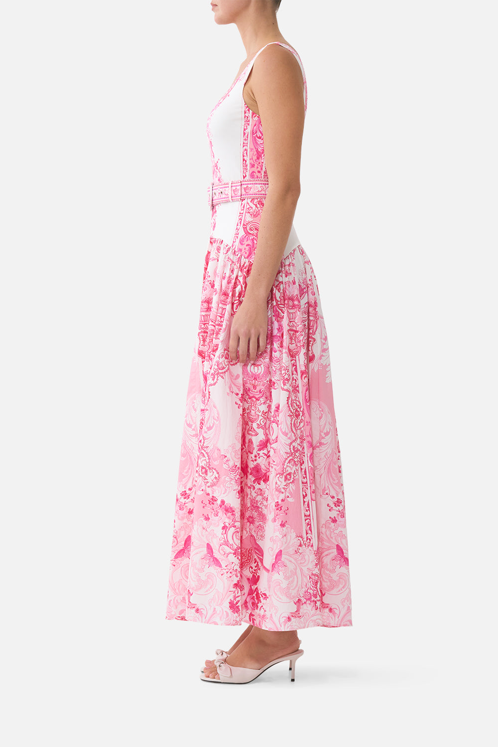 JERSEY TANK DRESS WITH CONTRAST SKIRT LIVIN LA VIDA ROSA