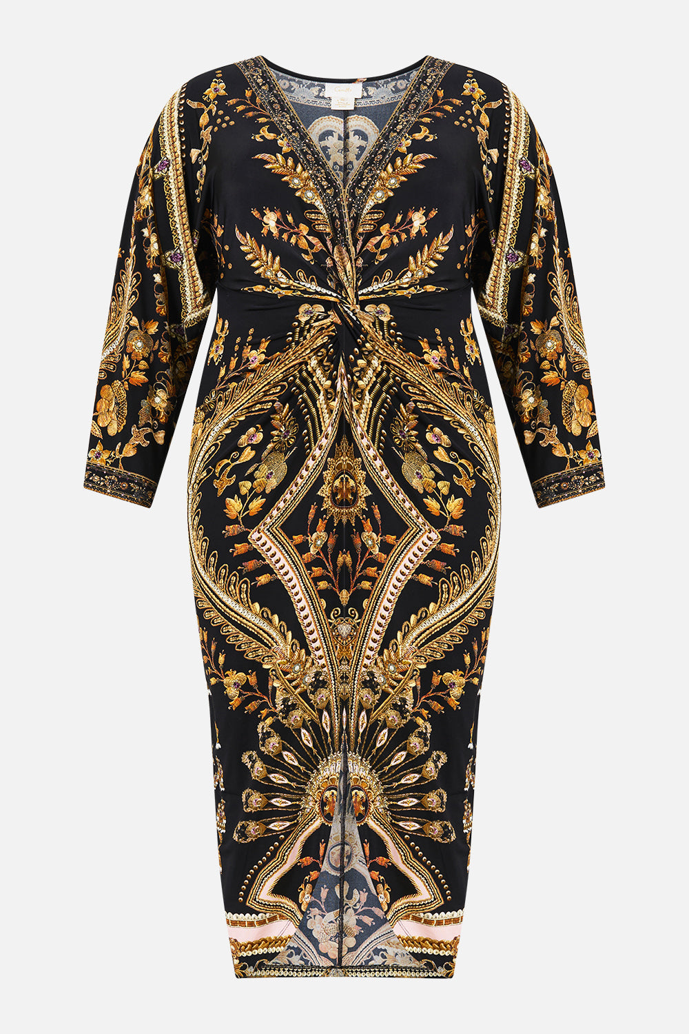 The CAMILLA GATHERED WAIST KAFTAN DIAL UP THE TILES in our  print.