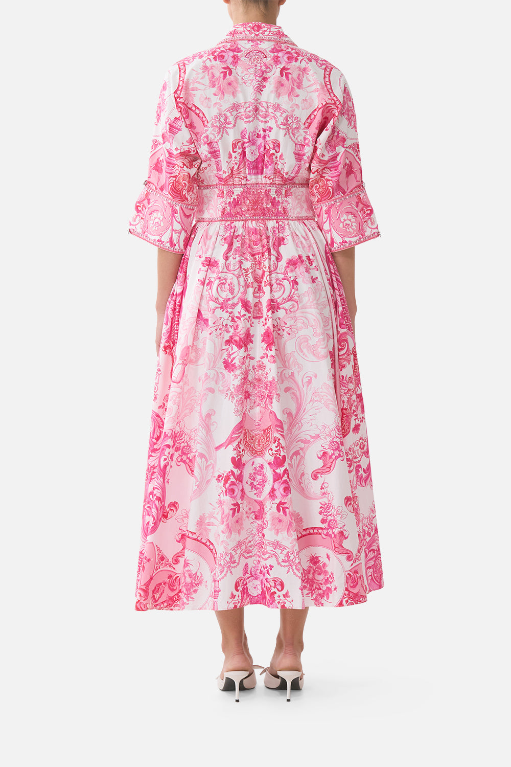 The CAMILLA SHORT SLEEVE CAMP COLLARED SHIRT THE POTTERY PARLOUR in our  print.