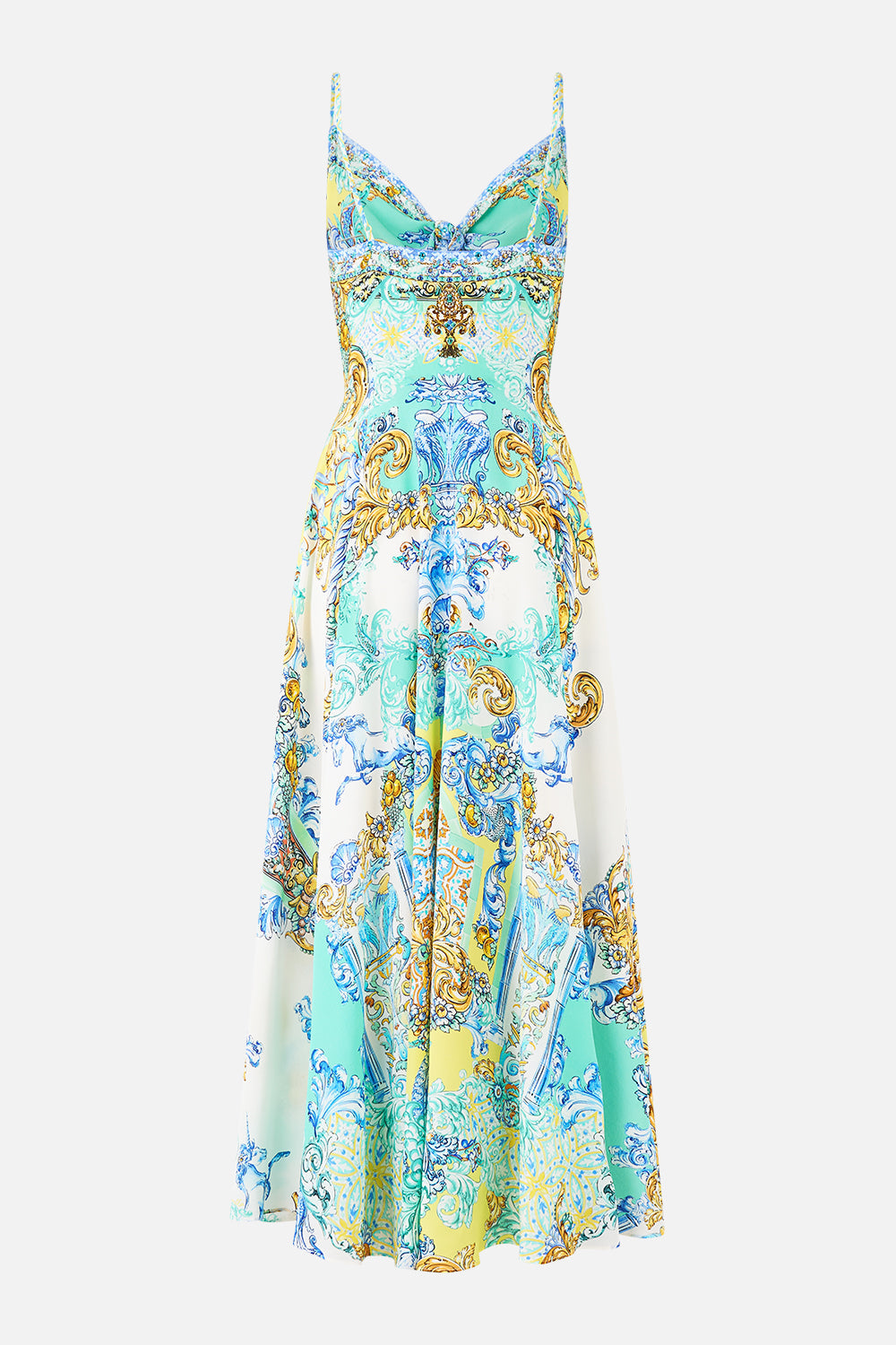 The CAMILLA TWIST FRONT BATWING DRESS FIESTA, SIESTA, REPEAT in our  print.