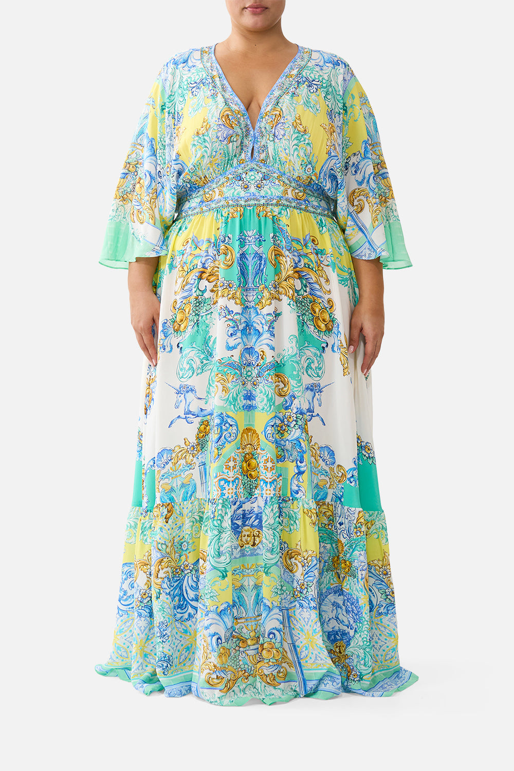 The CAMILLA SHOESTRING STRAP JUMPSUIT THE SAPPHIRE SERPENT in our THE SAPPHIRE SERPENT print.